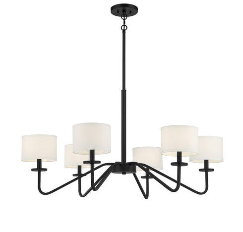 6-Light Chandelier in Matte Black