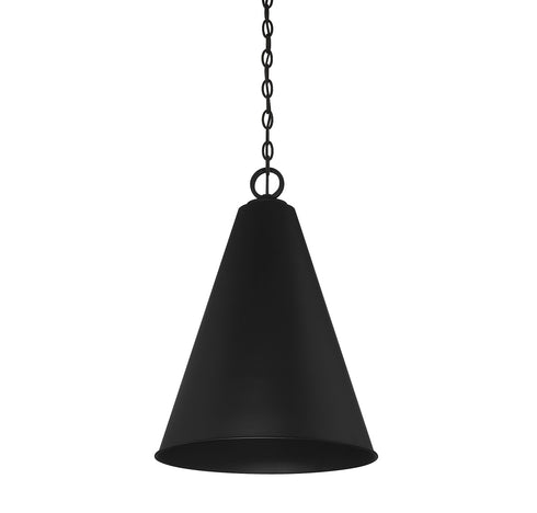 1-Light Pendant in Matte Black