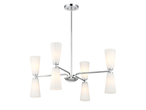 8-Light Chandelier in Natural Brass