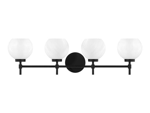 Hannah 4-Light Bathroom Vanity Light in Matte Black