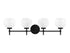 Hannah 4-Light Bathroom Vanity Light in Matte Black