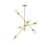 6-Light Chandelier in Natural Brass