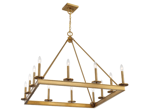 Boylston 12-Light Chandelier in Warm Brass