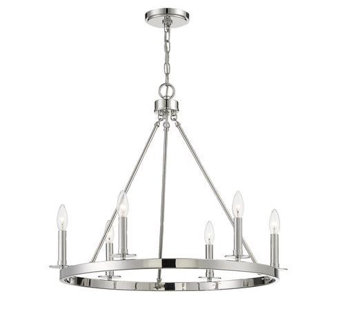 6-Light Chandelier in Matte Black