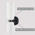 Pitigliano 2-Pack Modern Black Wall Sconces 2-Light Vanity Light, Milky White Glass