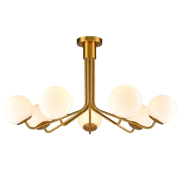 Flavie Mid-Century Modern Semi Flush Mount Globe Ceiling Light