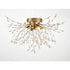 Modern Crystal Semi Flush Ceiling Light 4-Light Dandelion Chrome