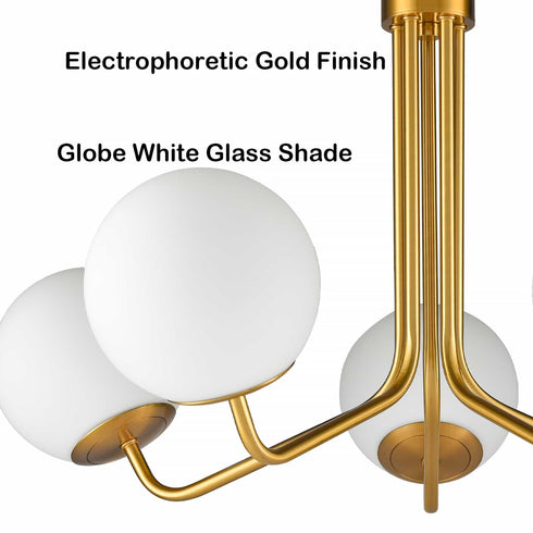 Flavie Mid-Century Modern Semi Flush Mount Globe Ceiling Light