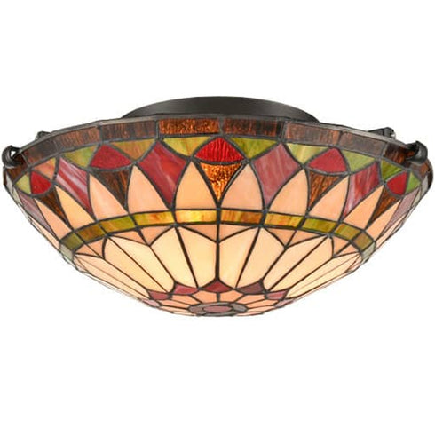 Tiffany Semi Flush Ceiling Light Stained Glass Colorful