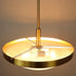 Mid Century Gold Pendant Light with Frosted Glass Shade