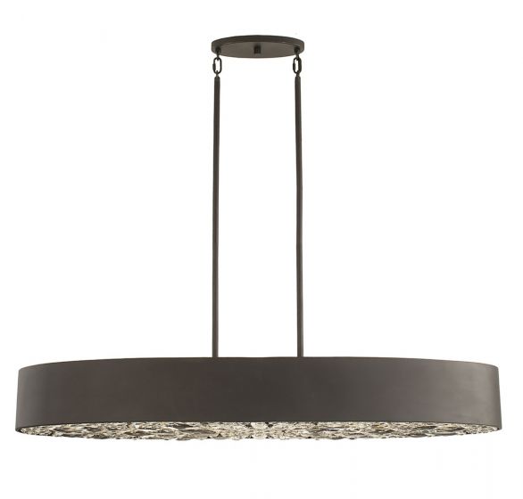 Azores 6-Light Linear Chandelier in Black Cashmere