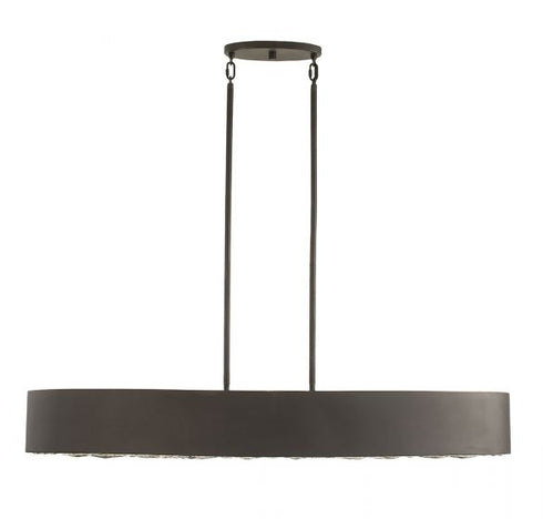 Azores 6-Light Linear Chandelier in Black Cashmere