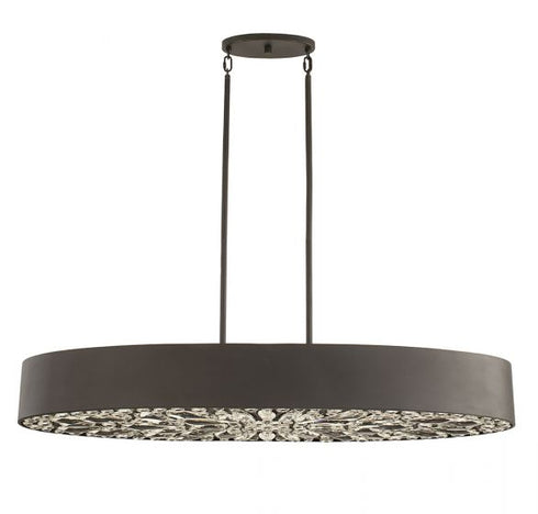 Azores 6-Light Linear Chandelier in Black Cashmere