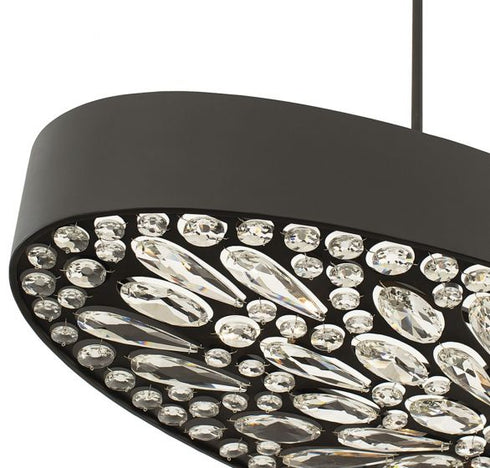 Azores 6-Light Linear Chandelier in Black Cashmere
