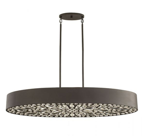 Azores 6-Light Linear Chandelier in Black Cashmere