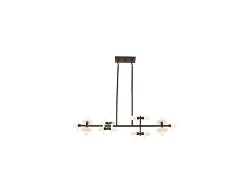Amani 14-Light Linear Chandelier in Black Cashmere