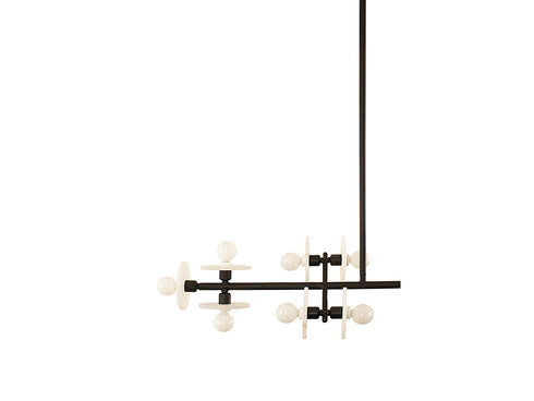 Amani 14-Light Linear Chandelier in Black Cashmere