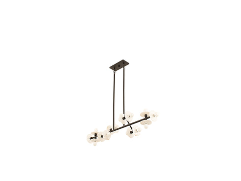 Amani 14-Light Linear Chandelier in Black Cashmere