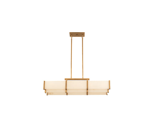 Orleans 5-Light Linear Chandelier in Distressed Gold
