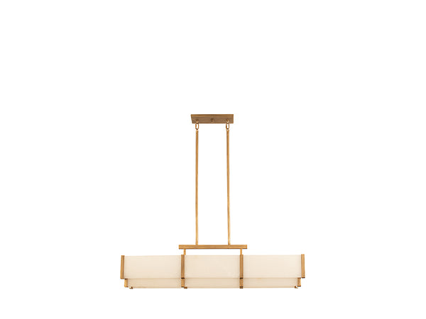 Orleans 5-Light Linear Chandelier in Distressed Gold