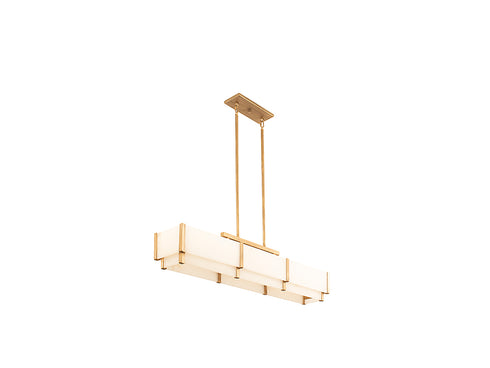 Orleans 5-Light Linear Chandelier in Distressed Gold