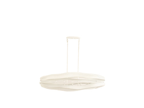 Striata 5-Light Linear Chandelier in White Cashmere