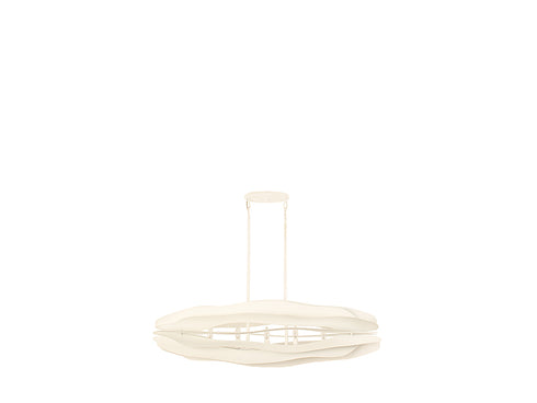 Striata 5-Light Linear Chandelier in White Cashmere