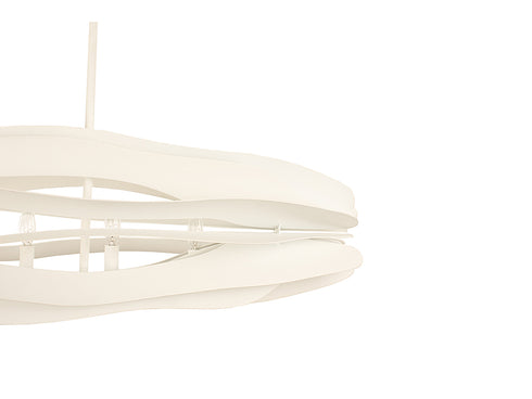 Striata 5-Light Linear Chandelier in White Cashmere