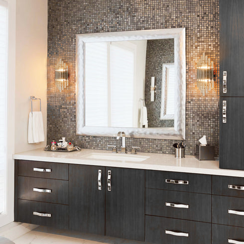 Crystal Wall Sconce Lighting for Bathroom in Black Finish