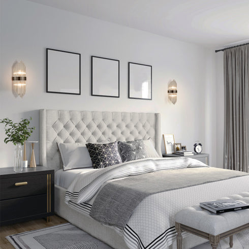 Mid-Century Elegant Glass Rod Wall Sconces Lighting Set of 2