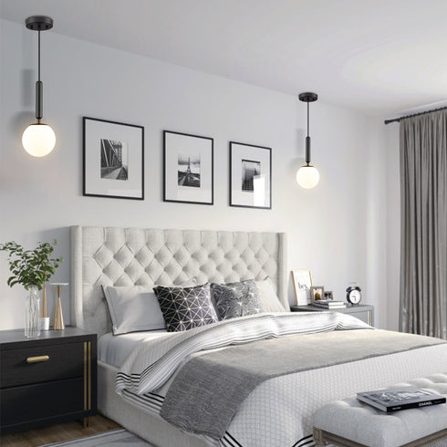 Globe Pendant Light for Kitchen Island Black