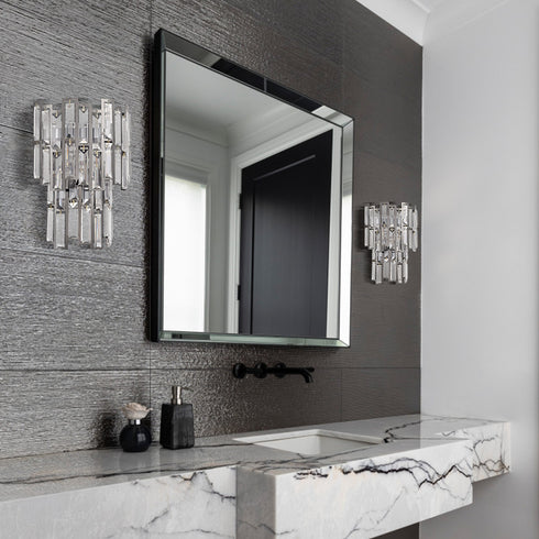 Modern Wall Sconce Black Crystal Bathroom Helmet Wall Light