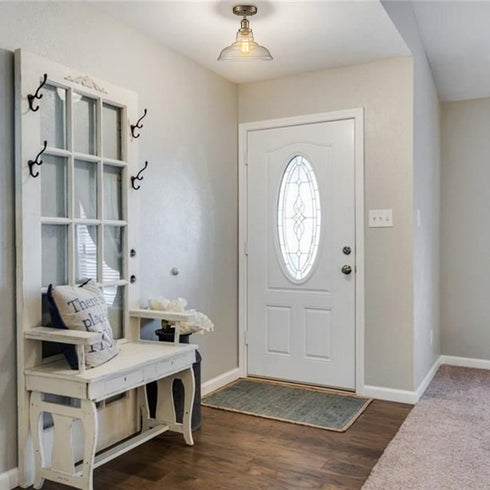 Modern Ceiling Light Glass Dome Shade Brushed Nickel