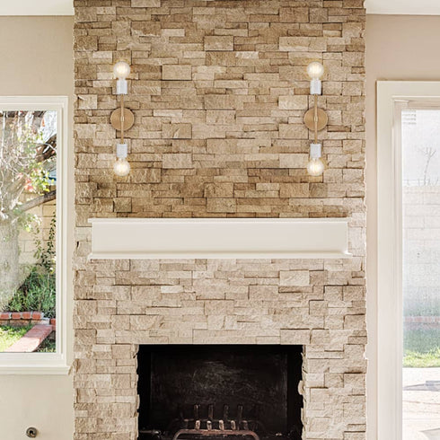 2-light Brushed Brass Vintage Wall Light Fixture for Bedroom