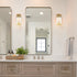 Modern Brass Wall Sconces Clear and Milky Glass Shades