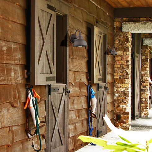 2-Pack Farmhouse Indoor/Outdoor Wall Sconce Metal Barn Light