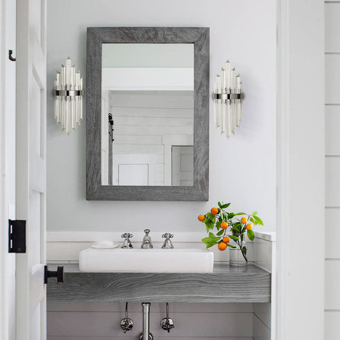 Modern Glass Rod Wall Sconces Titanium Black Finish Set of 2