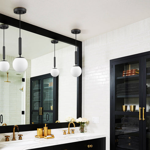 Globe Pendant Light for Kitchen Island Black