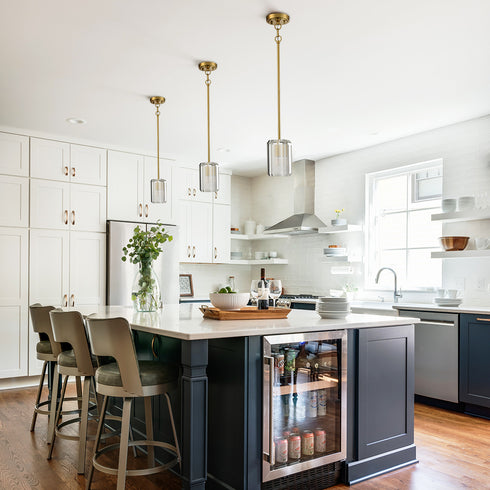 Crystal Pendant Light Fixture Adjustable Hanging Lamp