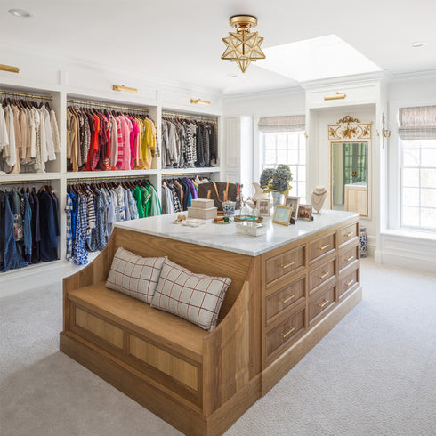 Modern Moravian Star Ceiling Light with Seeded Glass 8 Inches Brass