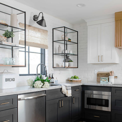 Industrial Gooseneck Wall Sconces Antique Black Barn Light Set of 2