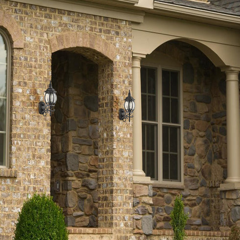 2-Pack Industrial Wall Light Waterproof Exterior Sconce Matte Black