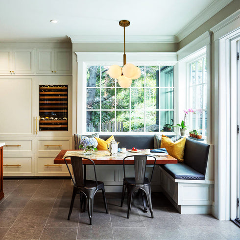 Mid-Century 5 Light Gold Kitchen Island Pendant Lighting