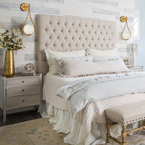 Modern Wall Sconce Milk Globe Light Set of 2