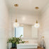 Modern Brass Globe Seeded Glass Pendant Lights Golden Finish