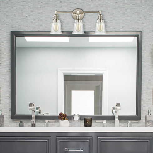 Vintage Bath Vanity Light 3-Light Wall Sconce Brushed Nickel Finish
