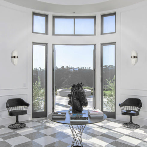 Mid-Century Elegant Glass Rod Wall Sconces Lighting Set of 2