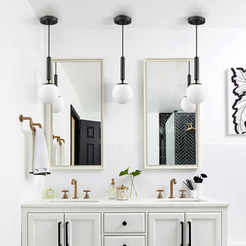 Globe Pendant Light for Kitchen Island Black