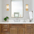 Modern Brass Wall Sconces Double Glass Shade Wall Light