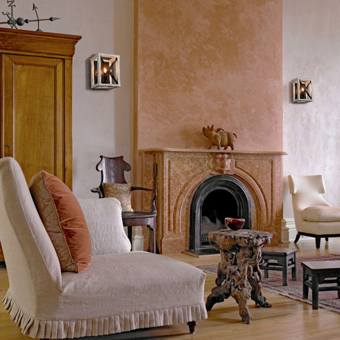 Farmhouse Rustic Wall Sconce 1-Light Mail Box Wooden Wall Lamp